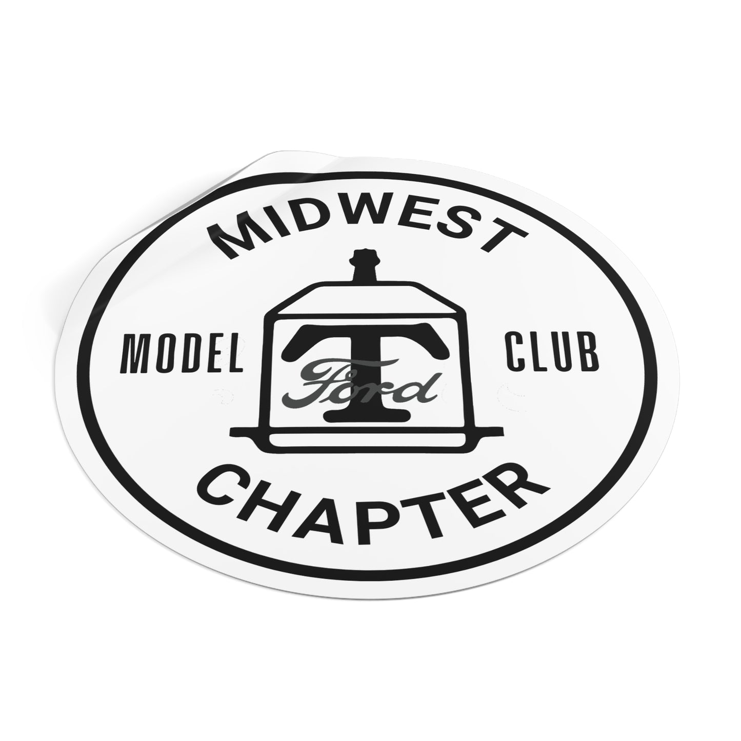 Midwest Chapter - The Model T Ford Club Round Vinyl Sticker — Vintage Car Decal