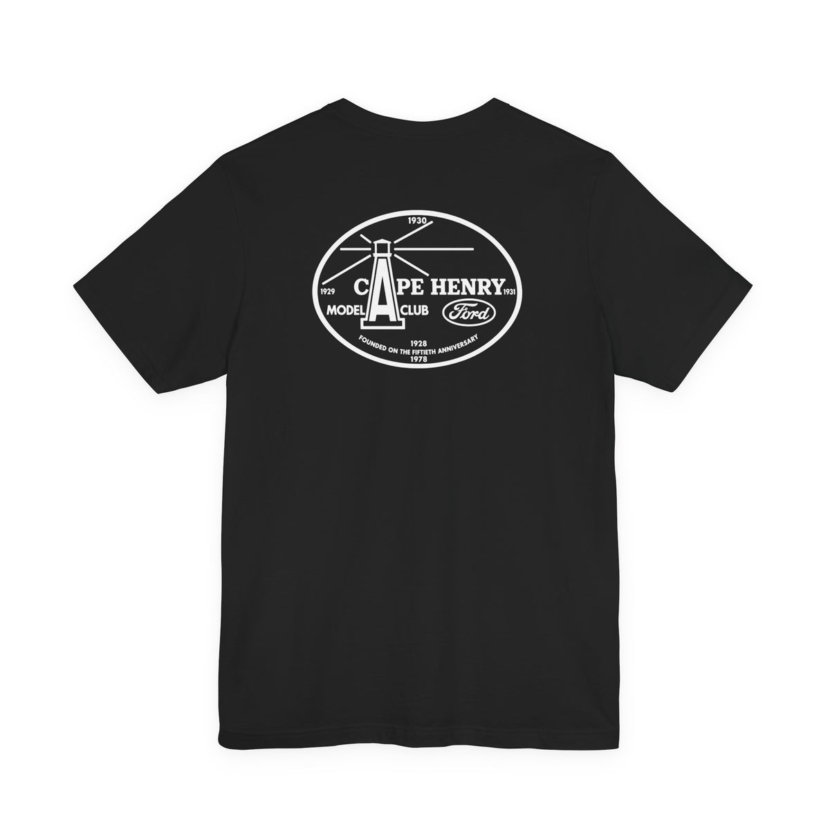 Cape Henry Model A Club Unisex Soft Short Sleeve Tee - Front and Back Logos