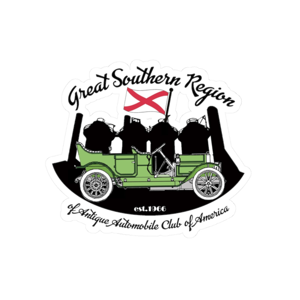 Great Southern Region AACA Club Sticker — Vintage Green Car Kiss-Cut Sticker