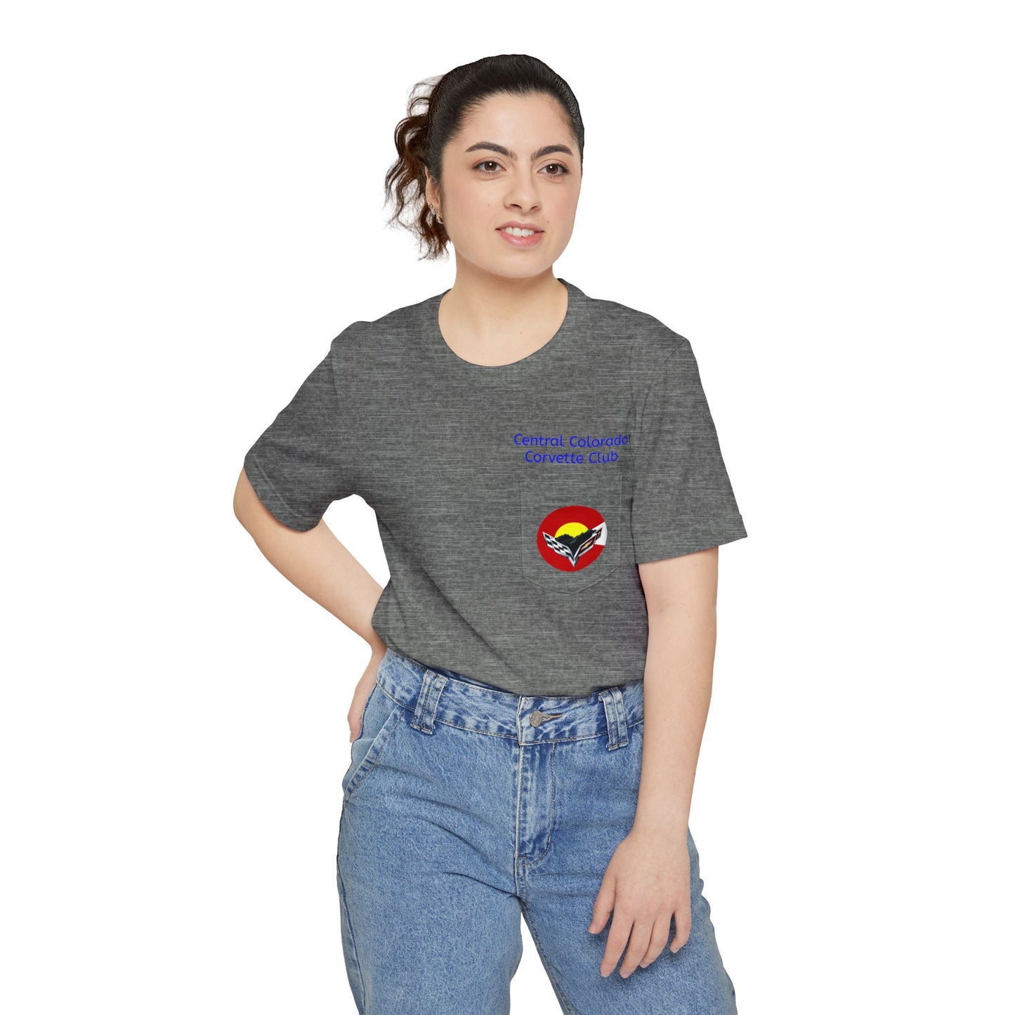 Central Colorado Corvette Club Pocket T-Shirt — Front & Back Logos