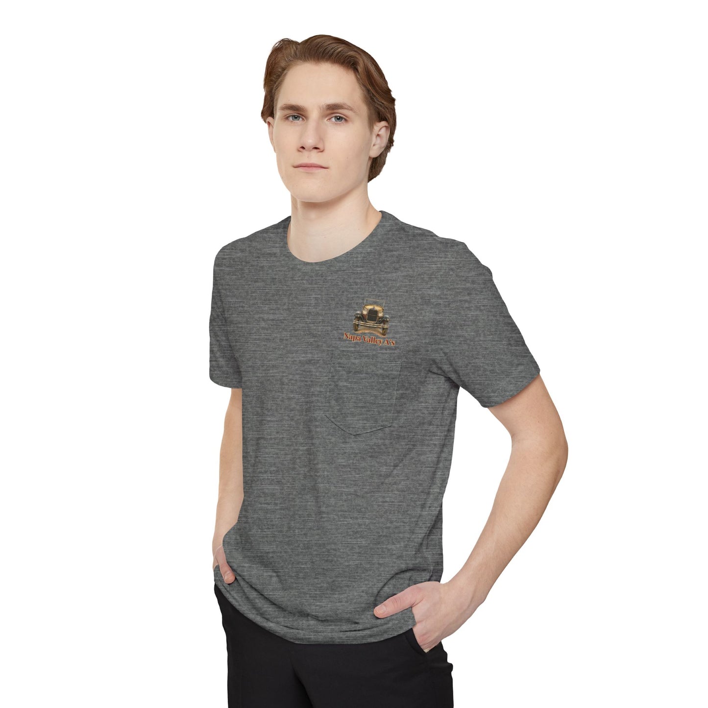 Napa Valley A's Pocket T-Shirt — Small Front Logo and Large Back Logo