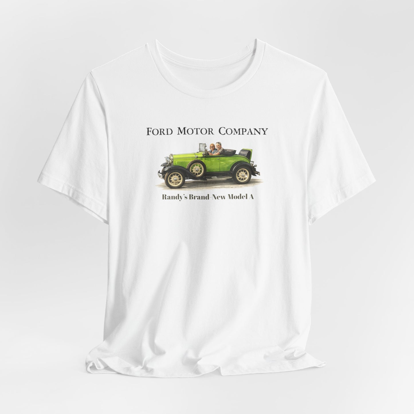 Randy's Brand-New Model A Tee — Classic Antique Car Graphic Shirt