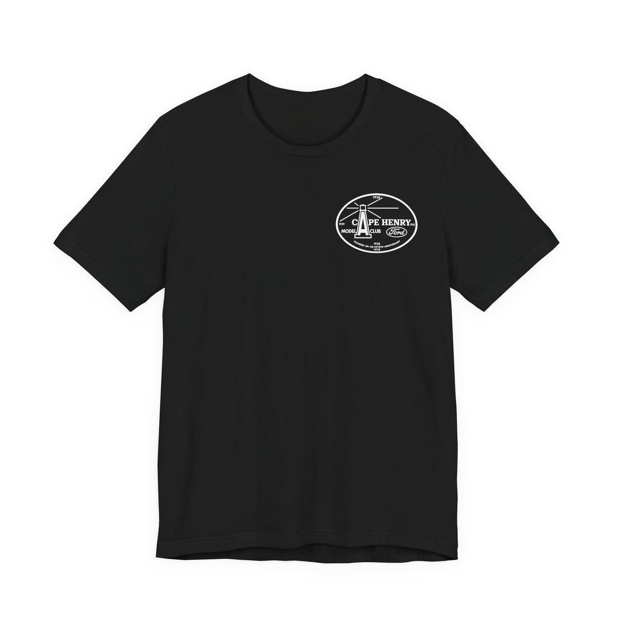 Cape Henry Model A Club Unisex Soft Short Sleeve Tee - Front and Back Logos