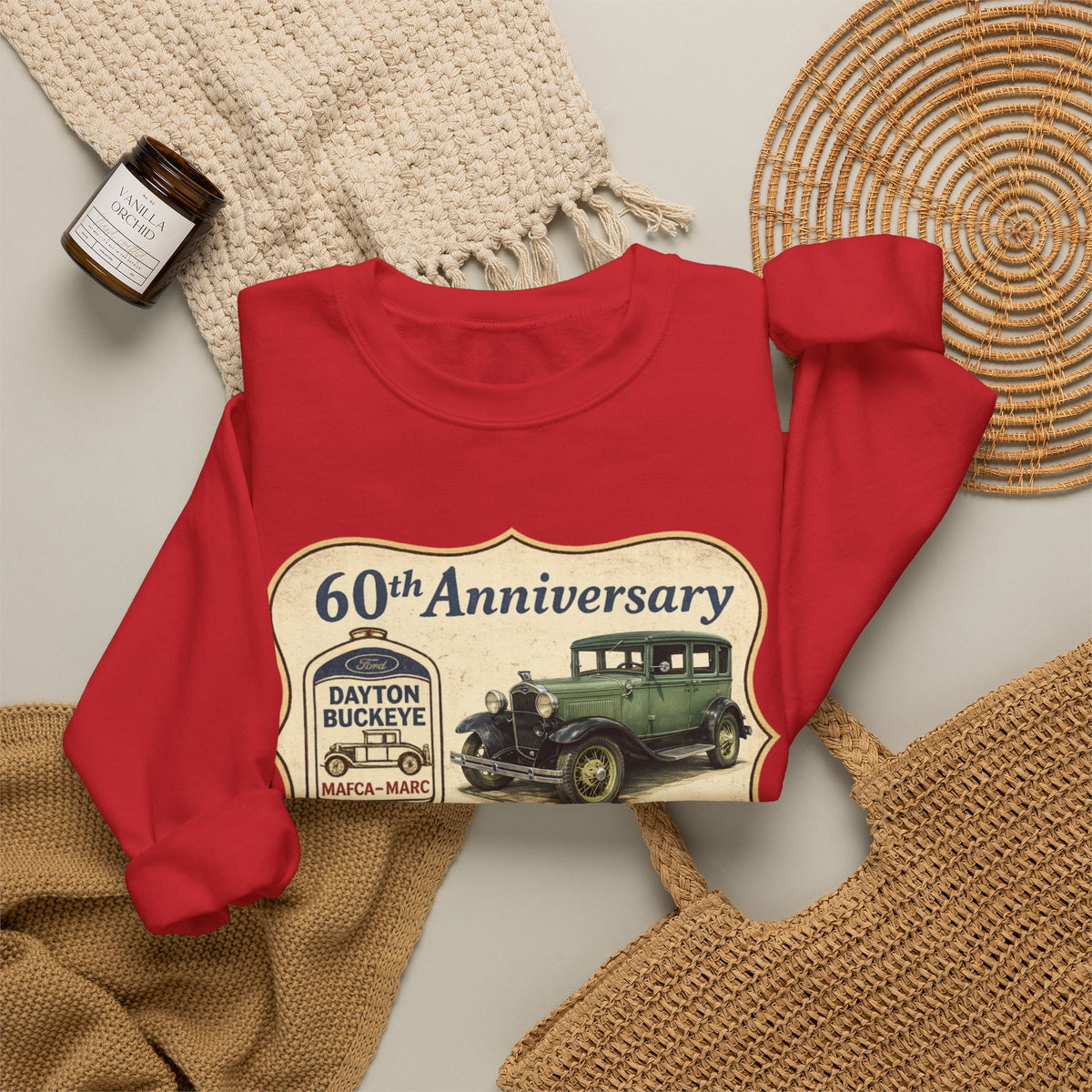Dayton Buckeye Model A Ford Club 60th Anniversary Unisex Heavy Blend™ Crewneck Sweatshirt Gildan (SSG)