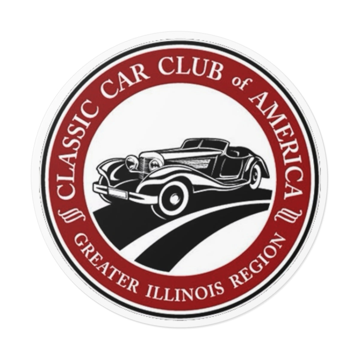 Classic Car Club of America Greater Illinois Region Round Vinyl Sticker