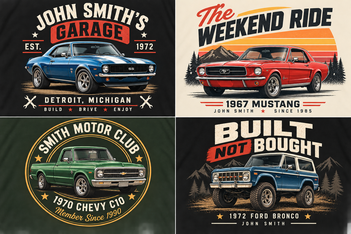 Personalized Classic Car Shirt – Upload Your Car Photo